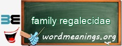 WordMeaning blackboard for family regalecidae